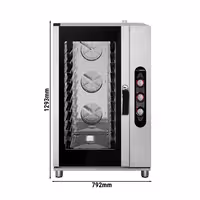 Commercial Electric Bakery Combi Oven - Manual Controls - 10x EN 600x400 - incl. Direct steam injection, Humidity control, Halogen lighting