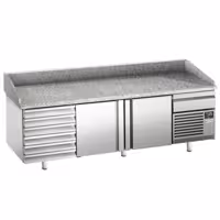 Stół chłodniczy do pizzy PREMIUM PLUS - 2305x800 mm - z 2 drzwiami i 7 szufladami