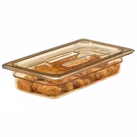 (6 szt.) CAMBRO | Pokrywa GN 1/3 H-PAN™ – płaska – odporna na wysoką temperaturę – z uchwytem – bursztynowa