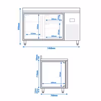 Külmvitriin PREMIUM PLUS - 1468x700 mm - 305 l - ventileeritud jahutus - Tagaserv