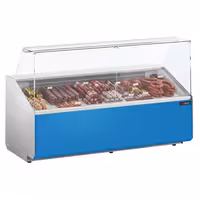Chladicí pult - 2500 mm - přední panel světle modrý