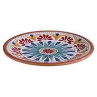 (6 adet) ARABESQUE - Düz Tabak - Melamin, Ø215mm, Terrakotta / Mavi