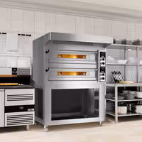 Electric Deck Pizza Oven - Twin Deck - Refractory Stone Deck - 9+9 x Ø 33cm (13") - up to 400°C