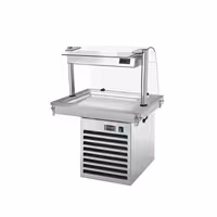 Pjanċa ta' tkessiħ integrata – 800 mm – +2 sa +8 °C – 2x GN 1/1 – 350 watt – b'protezzjoni tal-ħġieġ