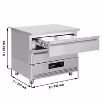 Masă rece refrigerare și congelare – 930 mm – 2 sertare