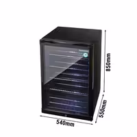 GASTRO-COOL | Barski hladnjak - 540 mm - 130 litara - Sa 1 staklenim krilnim vratima - Crna boja