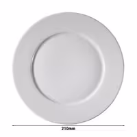 (12 adet) PERA - Düz Tabak - Kare Düz - Porselen, 210x210mm, Beyaz