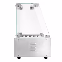 Commercial Hot Dog Roller Grill - 5 Rollers - with Glass Cover - Single Heating Zone