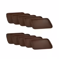 (10 kom) Poslužavnik za kantinu - ABS plastika - 360x270 mm - Visina: 20 mm - Smeđi - protuklizna površina
