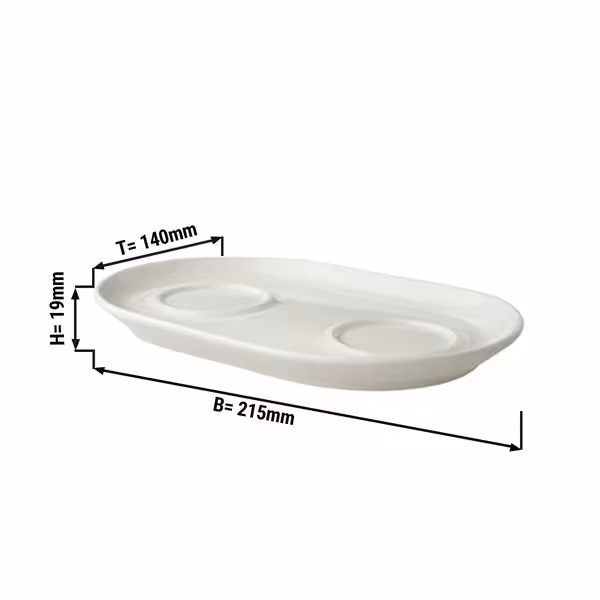 (12 pcs) LUX - Milk & sugar tray - 215x140mm - Ivory