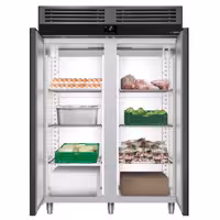 Szafa chłodnicza PREMIUM – stal nierdzewna – GN 2/1 – 1400 L – z 2 drzwiami – antracytowa