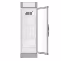 Frigorífico expositor de bebidas - 595mm - 347L - com 1 porta de vidro & painel publicitário iluminado - com indicação/painel digital de temperatura - Cinzento