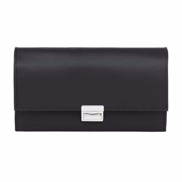 KARLOWSKY | Waiter Wallet – Synthetic - Black - 18.2 × 10 cm - 5 Note Pockets - Coin Pocket - 3‑Stage Metal Closure - Printable