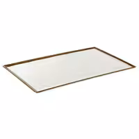 (6 pcs) GN 1/1 Gastronorm Tray - STONE ART - Melamine - 530x325mm - Height: 15mm - Brown/White
