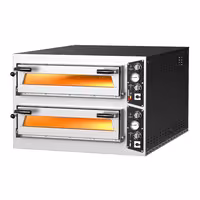 Electric Deck Pizza Oven - Twin Deck - Refractory Stone Deck - 6+6 x Ø 35cm (13.8") - up to 450°C - Mechanical Controls