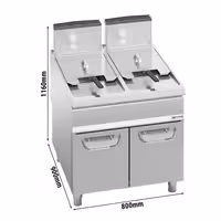 Friteuse à gaz double - 20 + 20 litres - 35 kW