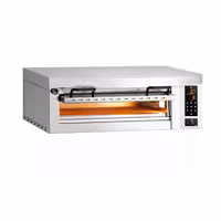 Electric Deck Pizza Oven Power - Single Deck - Refractory Stone Deck - 4 x Ø34cm (13.4") - Touchscreen Controls - incl. Stainless steel hood