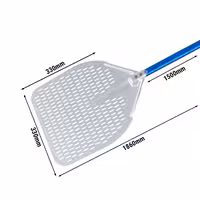 Lopata za pizzu - AZZURRA - anodizirani aluminij - 330x330 mm - perforirana - drška aluminijska