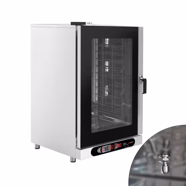 Commercial Electric Combi Oven - Digital Controls - 10x GN 1/1 or 10x EN 600x400 - incl. Automatic washing system, Wi‑Fi & USB, Humidity control