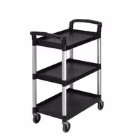 CAMBRO | Polipropilenska servisna kolica - 835x410 mm - Sa 3 etaže - Crna boja