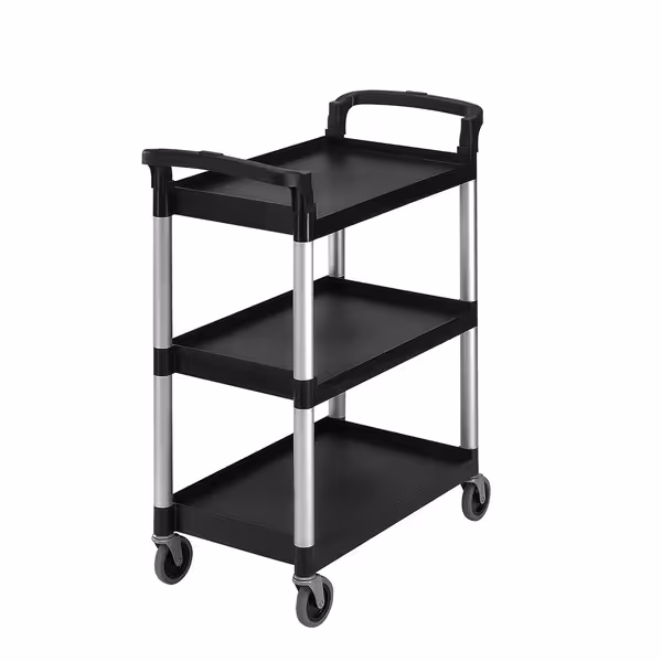 CAMBRO | عربة تقديم من البولي بروبيلين - مقاس 835×410 مم - 3 طوابق - سوداء