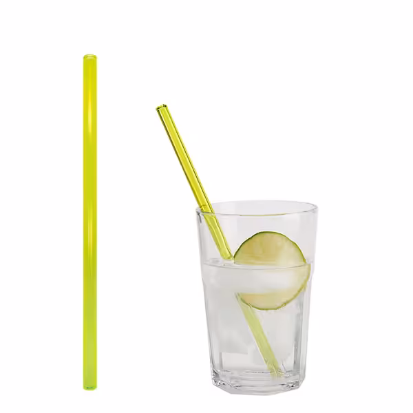 (50 adet) Cam Pipet - 200mm - ø 8mm - düz - Neon Sarı - dahil 1 Naylon Temizlik Fırçası