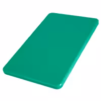 Griešanas dēlis - 600x400 mm - Biezums: 20 mm - HACCP atbilstošs - PE500 (HDPE) polietilēns - Zaļš - Var mazgāt trauku mazgājamā mašīnā (īsais cikls) - Neslīdošas kājiņas