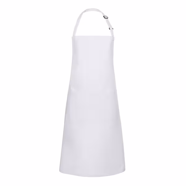 KARLOWSKY | Basic Chef Bib Apron with 2-Section Pocket – White - 75×90 cm - Poly-Cotton 65/35