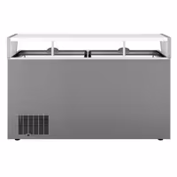 Wyspa mroźnicza do supermarketów – 1454 mm – 402 L – z 2 drzwiami przesuwnymi – szara