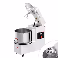 Spiralna miješalica za tijesto - 33 l / 25 kg - 2 brzine - podizna glava i uklonjiva posuda - s mehaničkim timerom - 400 V