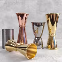 (6 adet) Jigger - İki Ölçekli - 2/4cl - ara çizgiler 1/3cl