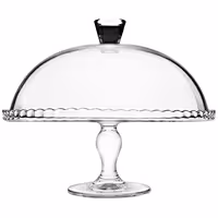 (2 pcs) Etagere / Buffet Stand - Mini Patisserie - serving plate with foot & hood - Glass - Height: 262mm