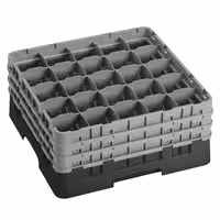 CAMBRO | CAMRACK® - Košara za pranje čaša 1/1 - 25 odjeljaka - Sa 3 produžetka - 500x500 mm - Crna boja