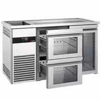 Pivski šank PREMIUM - 1550x700 mm - 1 Staklena vrata & 2 Staklene ladice