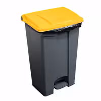CAMBRO | Pedal Waste Bin 45L – Soft-Close, Front Pedal – Grey Body, Red Lid – 408×398×632 mm