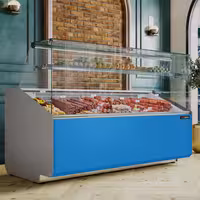 Chladicí pult - 2500 mm - přední panel světle modrý