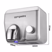 (2 pcs) Commercial Hand Dryer with Push Button - Matte Stainless Steel