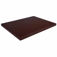 Neslīdošs griešanas dēlis ar fiksatoriem - EN 600x400 mm - Biezums: 20 mm - HACCP atbilstošs - PE polietilēns - Brūns