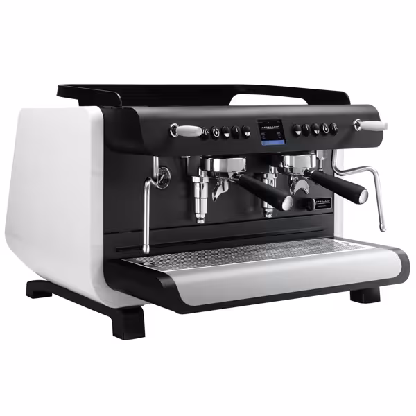 Profesyonel Espresso Kahve Makinesi - 2 Gruplu - Multiboiler - Dokunmatik Ekranlı - Bağımsız Grup Sıcaklık Kontrolü - dahil Ön Demleme (Preinfusion) Sistemi & 2 Buhar Kolu - Beyaz