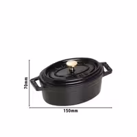 STAUB | Mini Cocotte Round Enamelled Cast Iron Casserole Dish – Ø 110 mm – Black