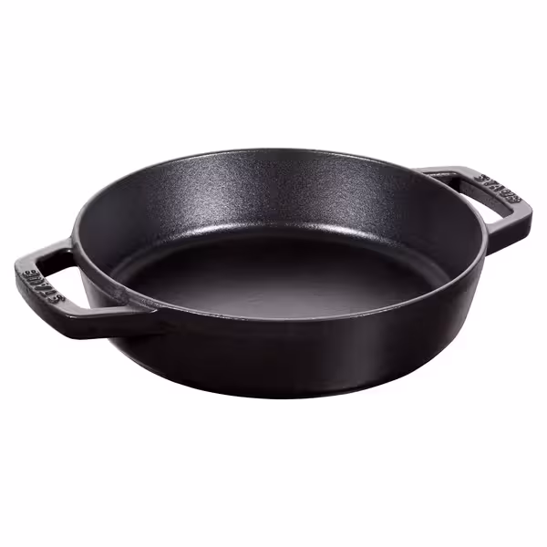 STAUB | PANNAS - Panna ar 2 rokturiem - Ø 200 mm - čuguns - melns