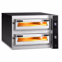 Electric Deck Pizza Oven - Twin Deck - Refractory Stone Deck - 6+6 x Ø 35cm (13.8") - Digital Controls - up to 400°C