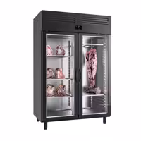Dry Aging Skříň na zrání masa - 1300 mm - 1 skleněné dveře - Černá