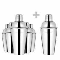 (6 adet) Kokteyl Shaker - Klasik - Paslanmaz çelik - 550ml