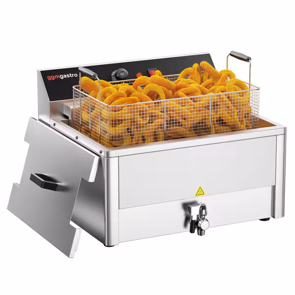 Električna friteza za ribu - 20,4 L - 5 kW - s odvodnom slavinom - stolna