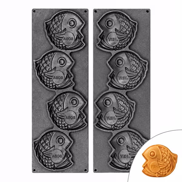 TMOPH Tartalet Makinesi İçin Plakalar - 4x Taiyaki Balık Kalıbı