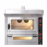 Električni Pekarska konvekcijska pećnica s ovlaživanjem - Elektroničko upravljanje - 4x EN 600x400 & Pizza pećnica - 7x Ø 25 cm - Nehrđajući čelik