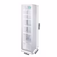 GASTRO-COOL | Hladnjak za pića - 418 mm - 220 l - uski - s 1 staklena krilna vrata & LED osvjetljenjem - bijeli