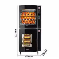 UBERT | Rotating chicken grill & combi oven – pass-through - 8x GN 1/1 - 48 chickens - self-cleaning