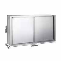 خزانة حائط ستانلس ستيل PREMIUM - 1400x400mm - مع باب انزلاقي - ارتفاع 1000 mm